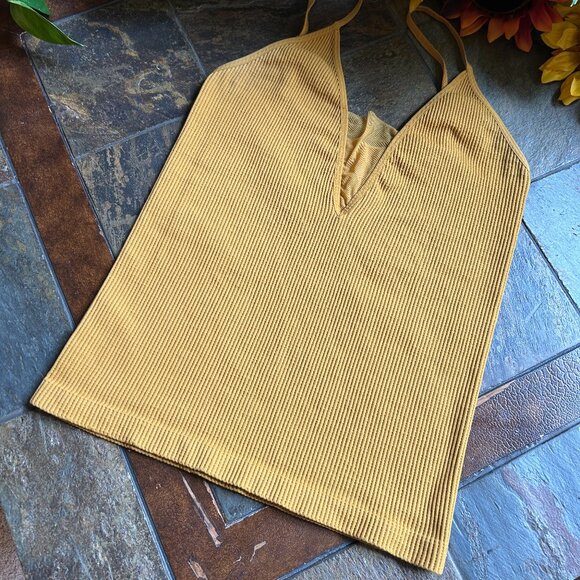 Free People “Intimately” Camisole Top in Gold/Mustard - Picture 3 of 9